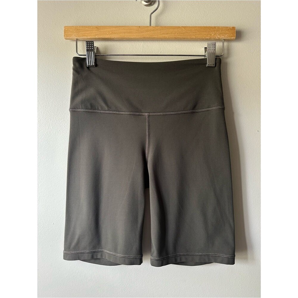 Athleta Elation High-Rise Bike Shorts Dark Olive Brown Size Active Gym XS 7”